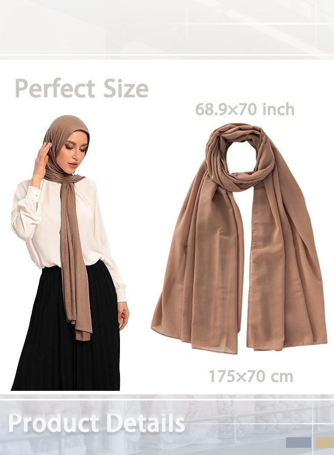 Maya Women's Chiffon Hijab – Coffee Brown – 175x70 cm – Lightweight, Non-Sheer & Easy to Style – Perfect with Abaya - Image 4